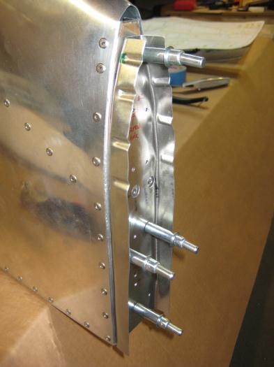 The tip support rib with pilot holes and clecos.