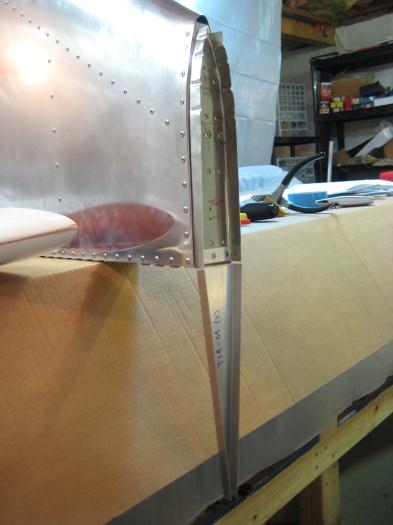 The finished tip support rib and the trailing edge rib.