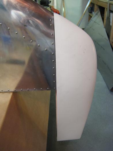 Fiberglass tip test fit in place.