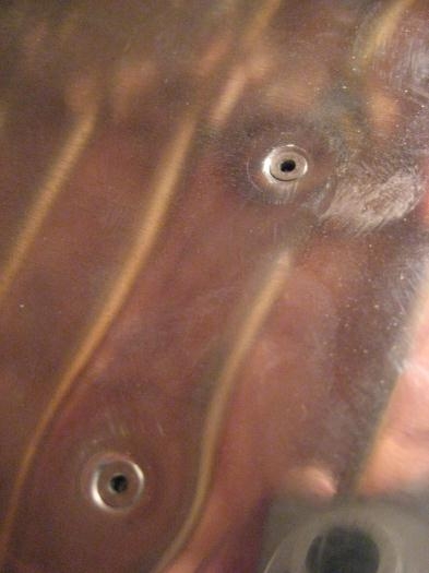 Two of the leading edge flush rivets.