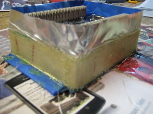 New fiberglass box being formed.