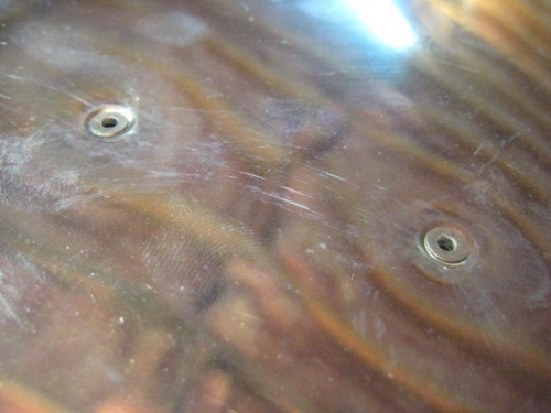 Typical flush rivets.