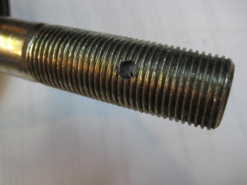 Axle drilled for cotter pin & castle nut