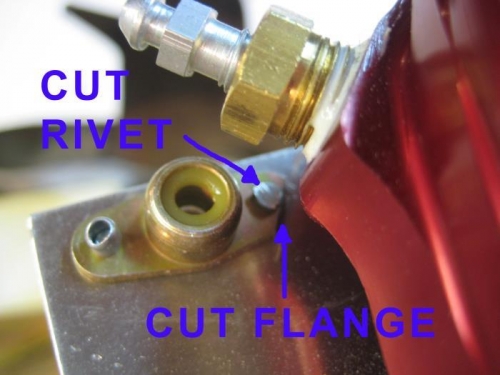 The alignment was SO close here that I had to cut away part of the anchor nut.