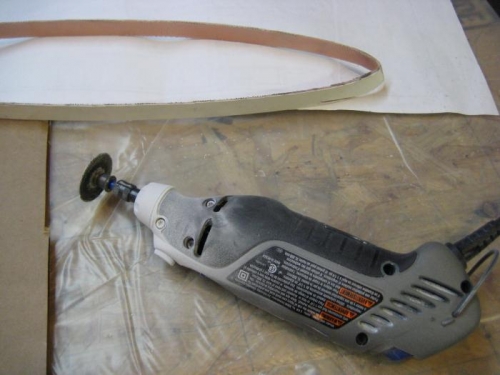 Here's the Dremel tool I used with a cut-off wheel.