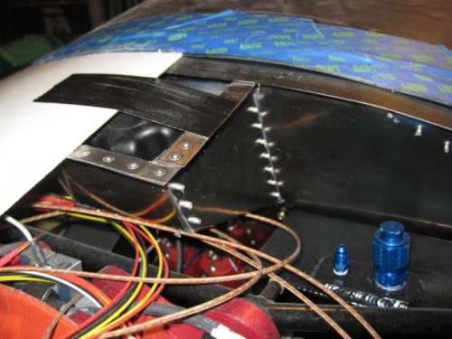 Duct tape holding cowl