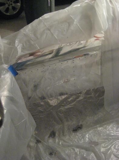 Area exposed for polishing.