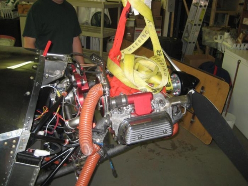 Engine lifted slightly.