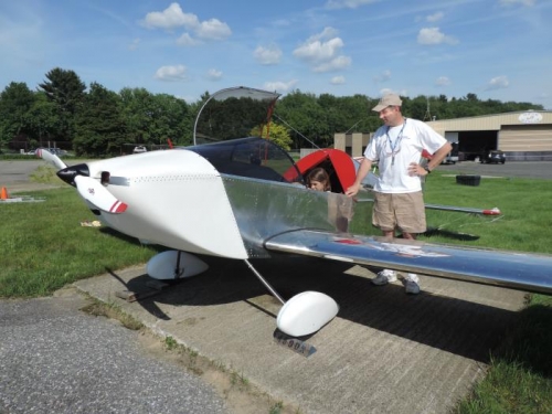 My daughter trying out the cockpit.