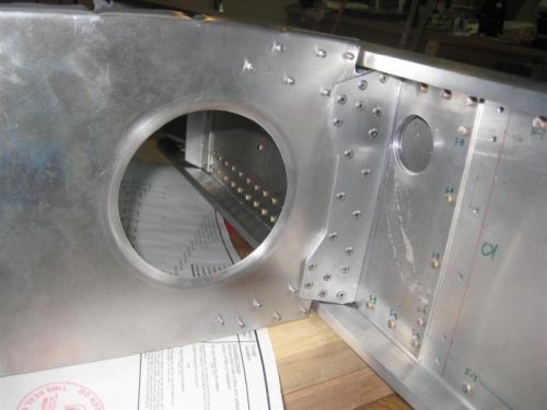 Aft root rib riveted. The bottom 2 were a b**ch to get to.