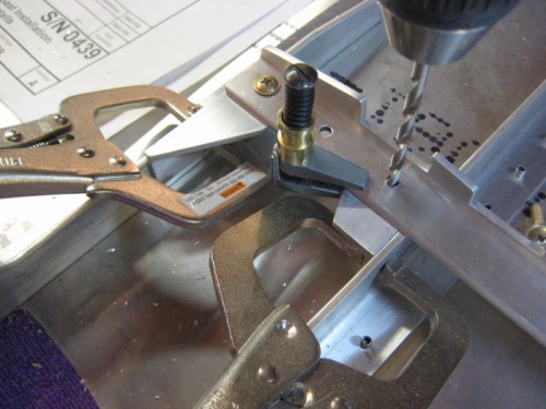 Everything clamped in place, then it's time for the drillin'