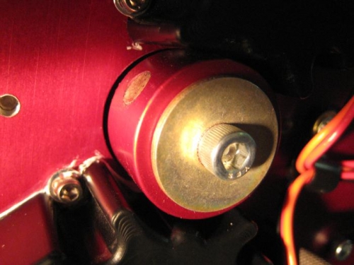 Here is the magnet. Presumably the timing mark should be somewhere near that.