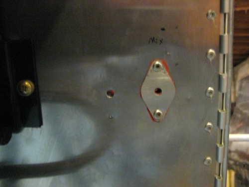 One firewall shield in place for the throttle cable. The mixture cable shield is next.