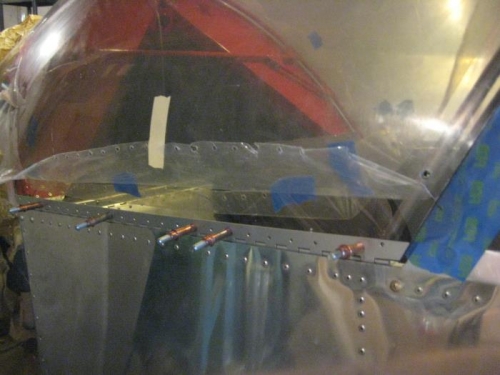 Clecos on the hinge-side of the canopy.