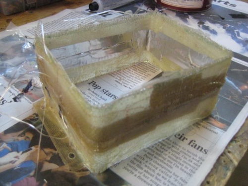 Two sections of fiberglass stacked and fiberglassed together.