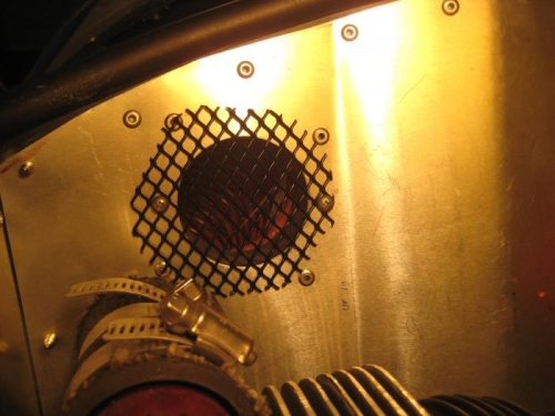 Critter screen over cabin heat intake