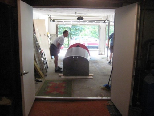 View from basement into garage