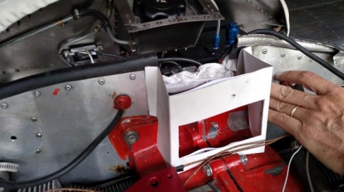 Getting the shape right with a cardboard pattern.