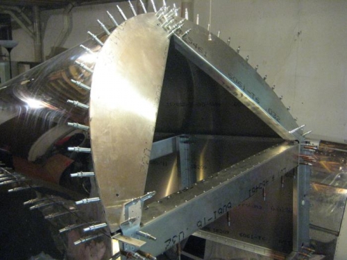 #1 formers, and top-center splice plate, pilot drilled in place