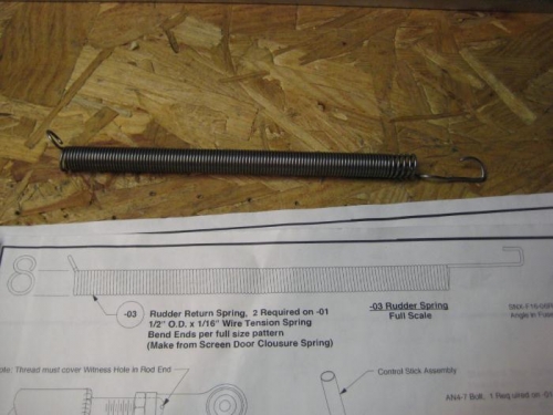 1 of 2 rudder return springs