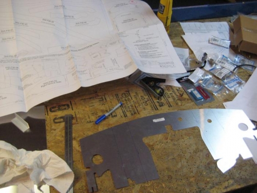 Laying out and trying to understand the baffles.