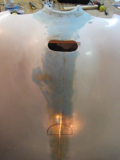 Location of needed cutout for air cleaner.