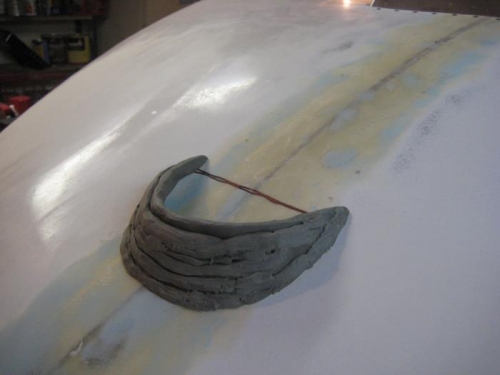 Modeling clay being built up