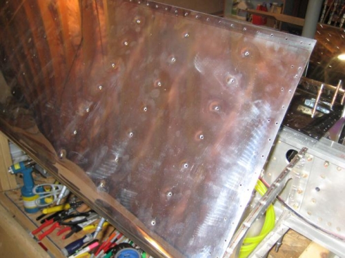 Dimpled leading edge wing skin