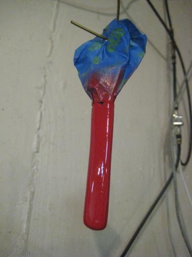 Painted vent, hanging to dry.