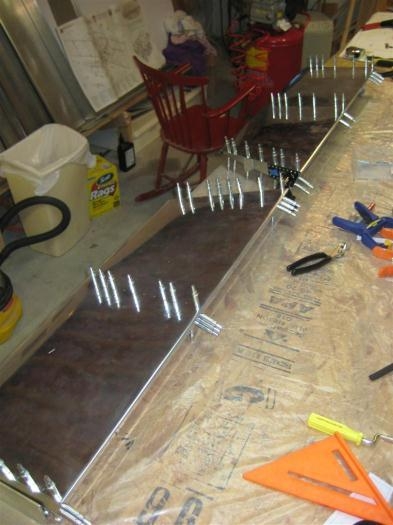 Before alignment: Test fit horn assembly. Now need to pull clecos from top surface