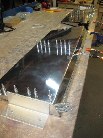 Alignment: angles @ each end; straight edge clamped to work table