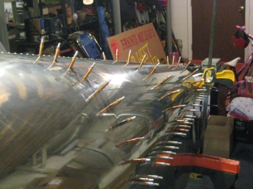 The turtle deck beginning to look like a porcupine.