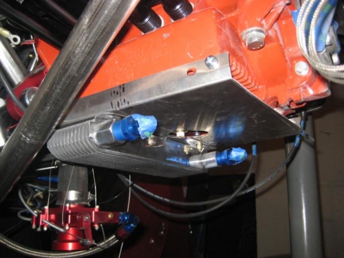 Oil cooler installed.