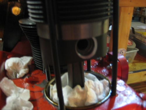 After wrist pin is inserted, 2nd retainer clip goes in.