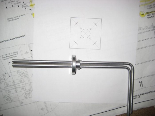 The A/C Spruce pitot/static assembly, with my pattern.