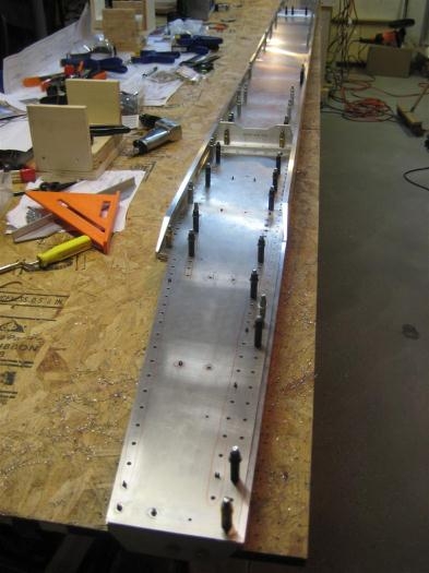 The right spar assembly with everything updrilled, but not for the angles