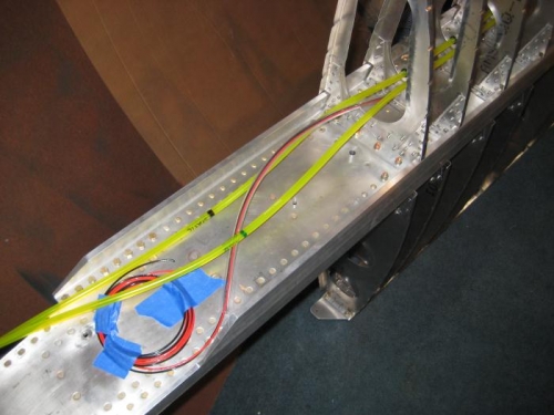Tubing and wiring, with lots of extra. Note the color coding & text for the pitot/static tubes.