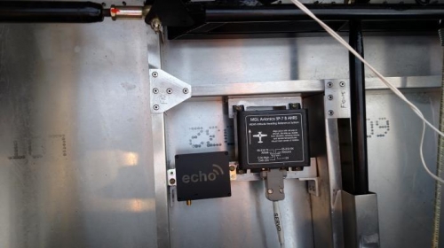 uAvionix ADSB box at the lower left, under seat pan