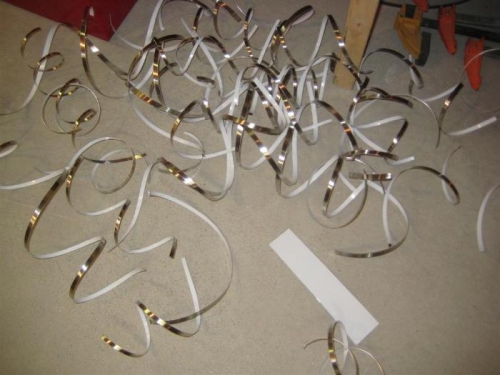 Shavings left from trimming the edges of the blanks