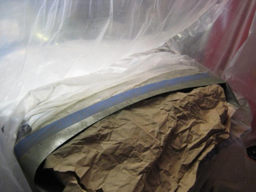 1st, light coat of primer.