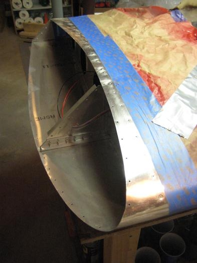 Masking the wing tip for paint