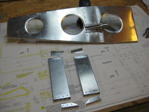 All of the parts ready for riveting on the #9 rib.