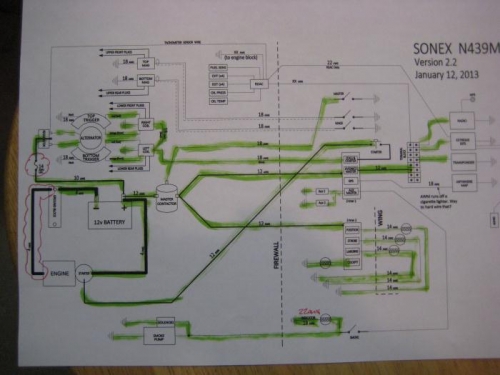 Green are completed wires & connectors