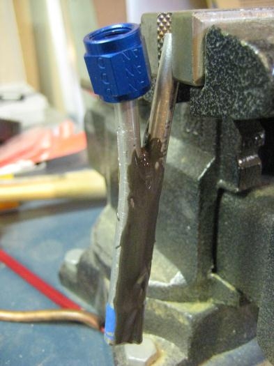 JB Weld on tubes, hung to dry