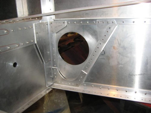 The remainder of the fuselage angles and gussets cleco'd in place.