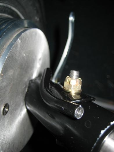 Right assembly, looking down brake cable guide