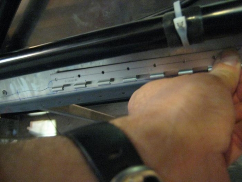 Lower hing half held in place roughly where it will get installed.