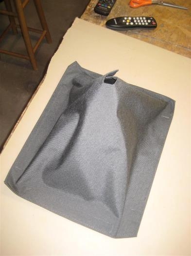 The completed boot closed up at the seam.