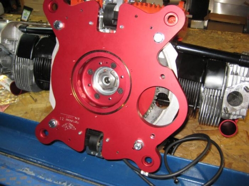 Accessory plate and flywheel back in place.