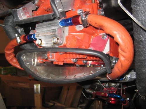 Oil cooler in place again!